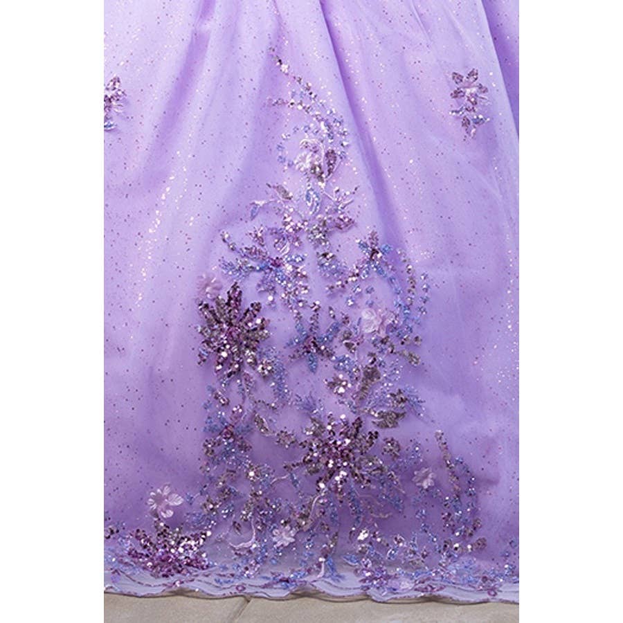 Elegant Off-Shoulder 3D Floral Applique Quinceanera Gown with Lace-Up Back