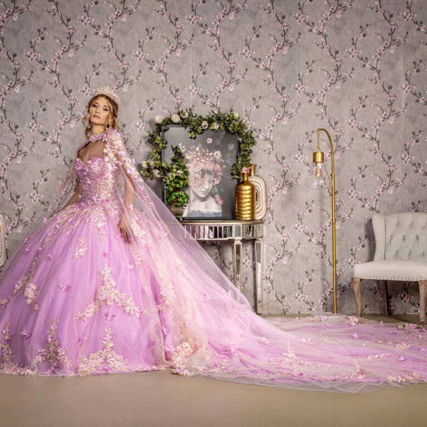 Charming Lilac Strapless Sweetheart Mesh Ball Gown with Sheer Bodice