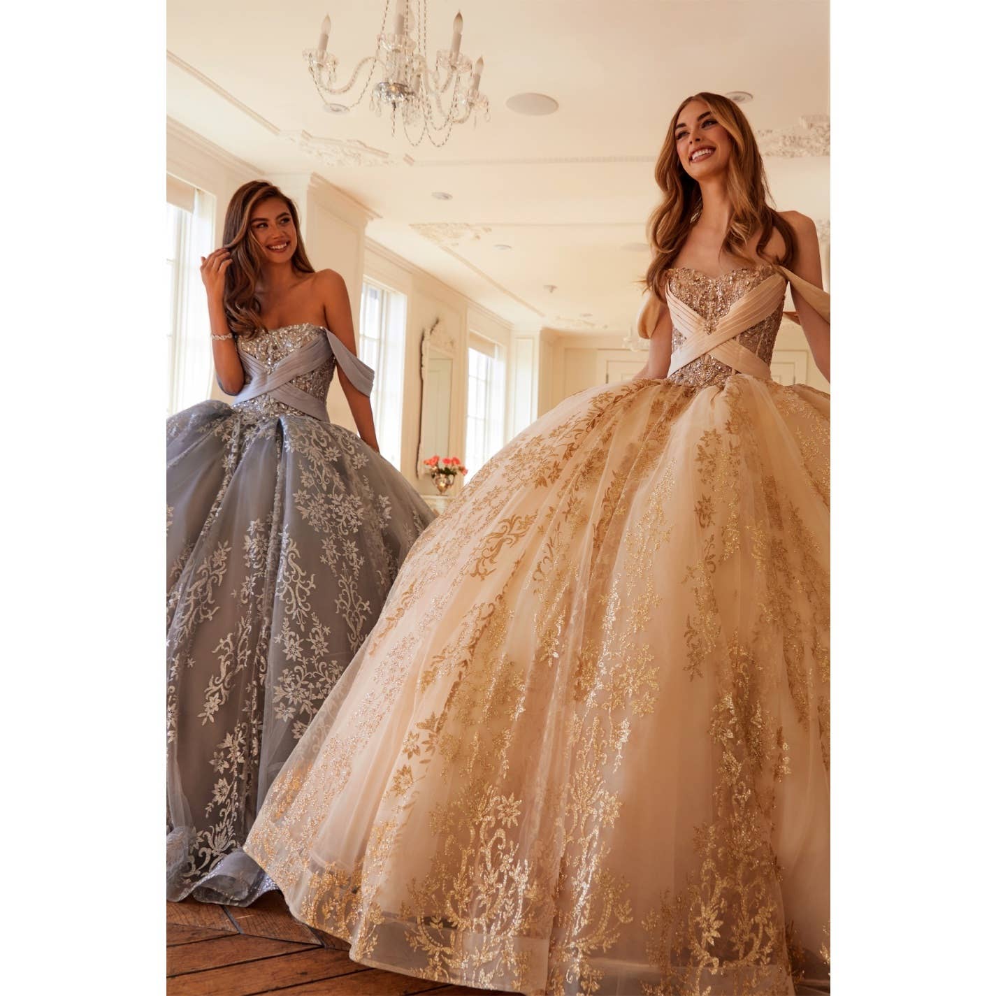 Exquisite Voluminous Embroidered Quinceañera Ball Gown with Off-Shoulder Sweetheart Neckline