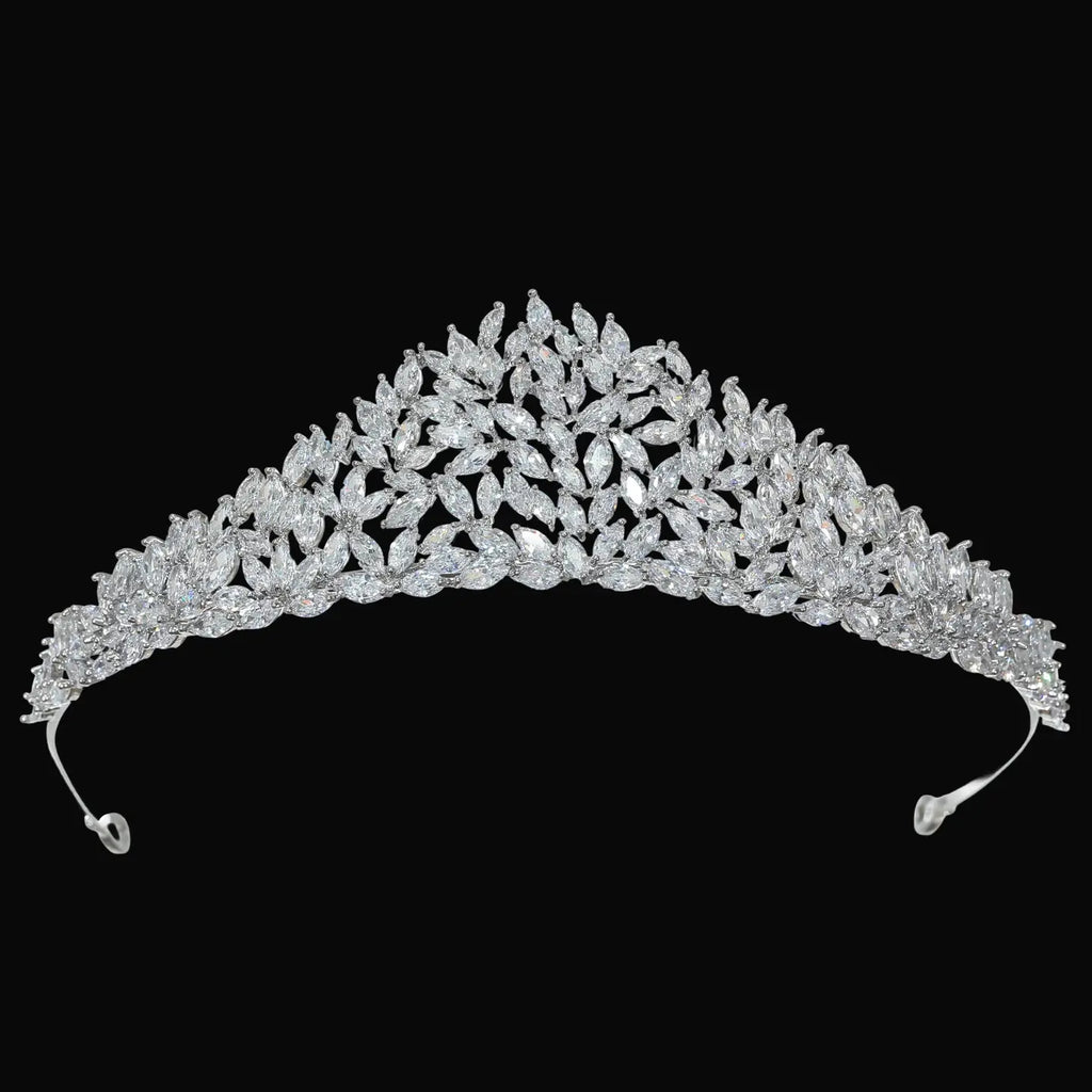 Wholesale Cubic Zirconium CZ Crystals Platinum Plated Tiara Crown CR282