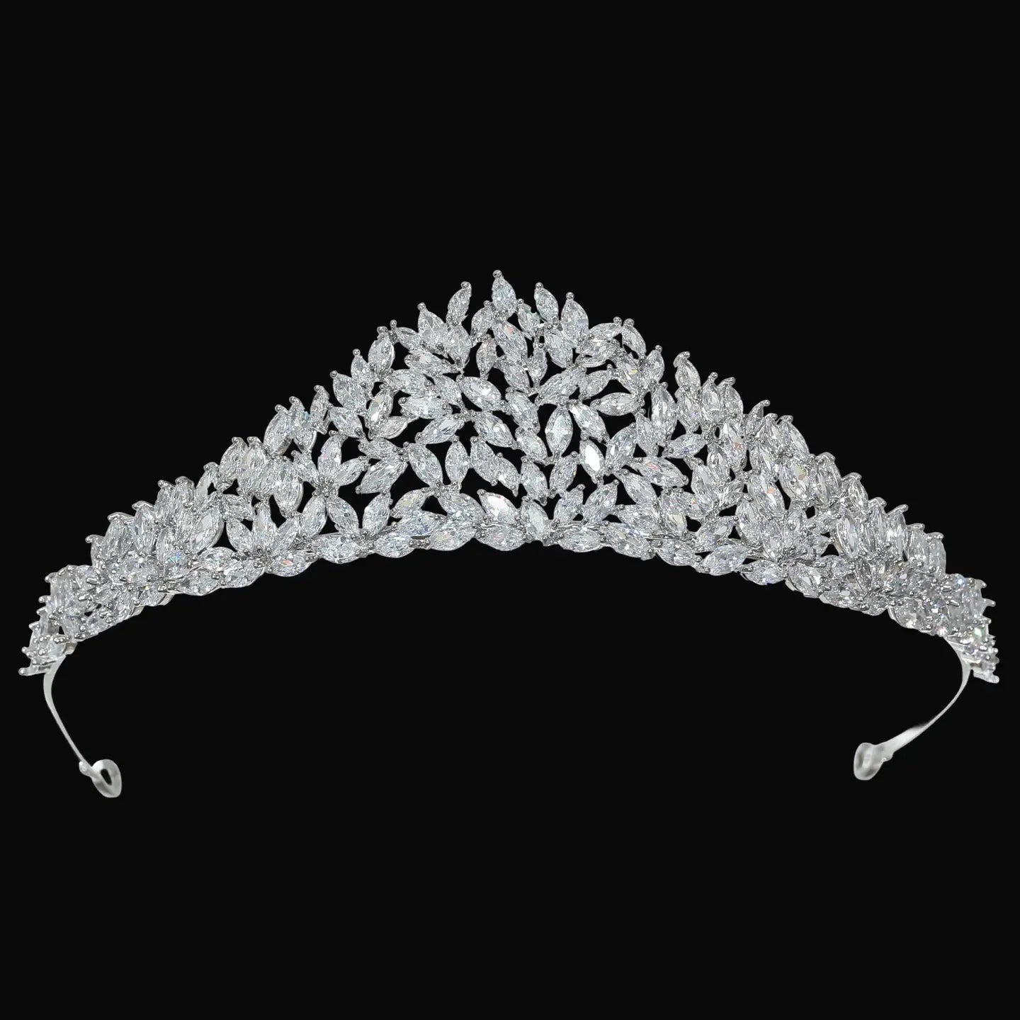 Wholesale Cubic Zirconium CZ Crystals Platinum Plated Tiara Crown CR282