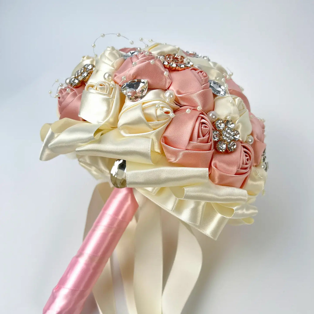 Wholesale Rhinestone / Pearl Bridal Brooch Rose Bouquet for Wedding