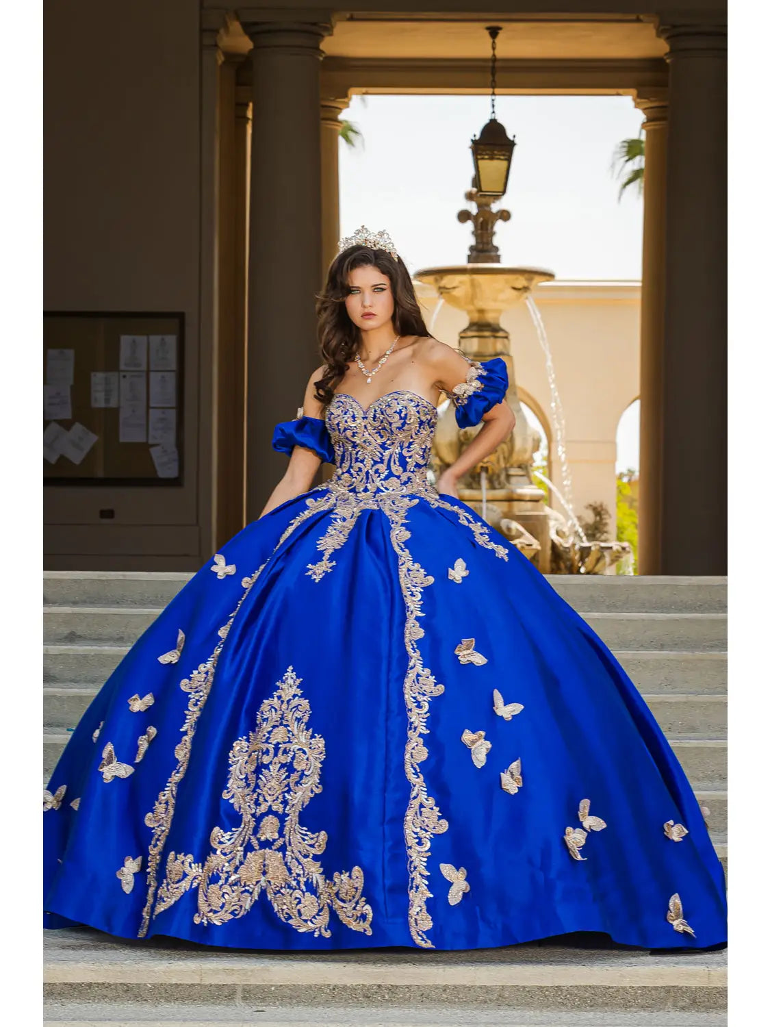 Wholesale Gold Butterfly Accented Quince Dress