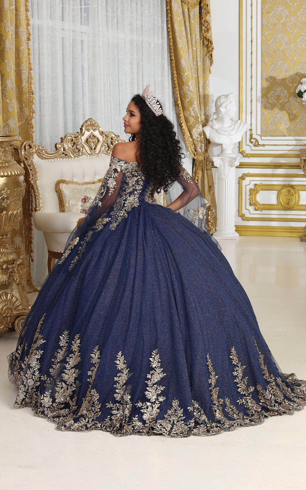 Elegant V-Neck Embroidered Ball Gown for Quinceanera, Prom, Sweet 16