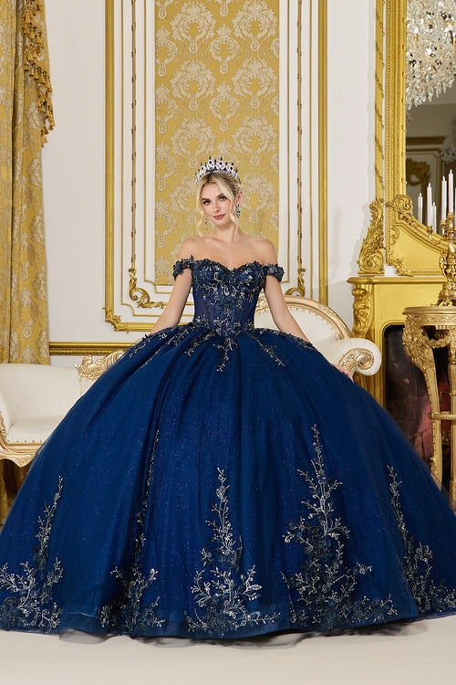 Linda Mariposa Midnight Sparkle Dress - Style #5102 - Navy Blue