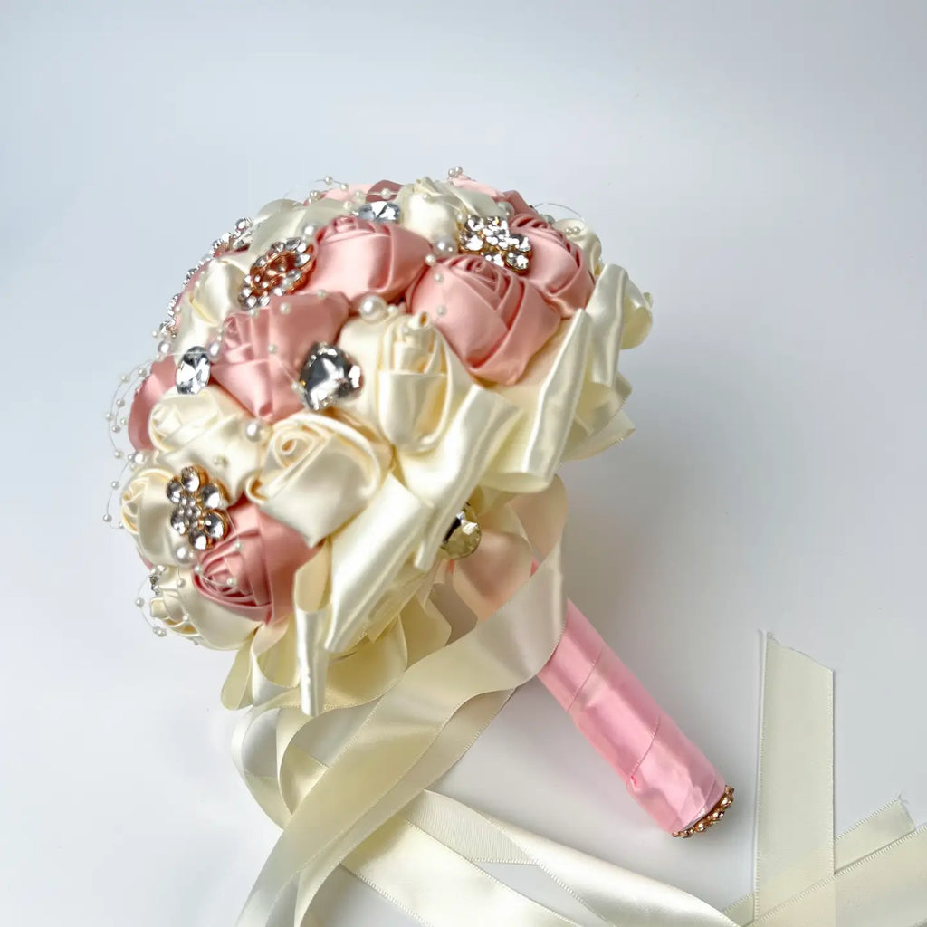 Wholesale Rhinestone / Pearl Bridal Brooch Rose Bouquet for Wedding