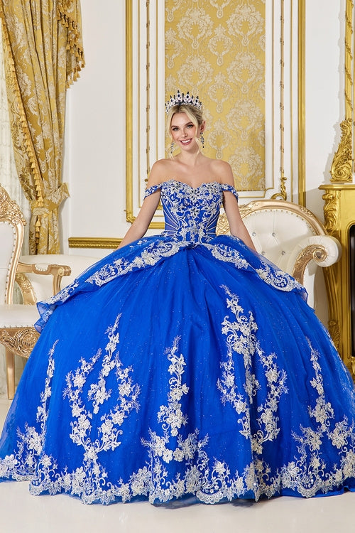Linda Mariposa Majestic Split Front Dress - Style #5142 - Royal Blue