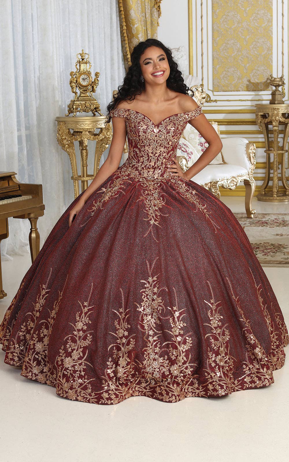 Elegant Off-Shoulder Floral Embroidered Quinceanera Ball Gown for Special Occasions