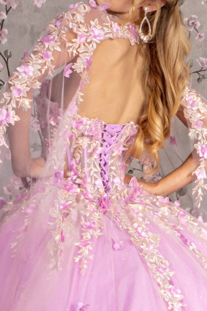 Charming Lilac Strapless Sweetheart Mesh Ball Gown with Sheer Bodice