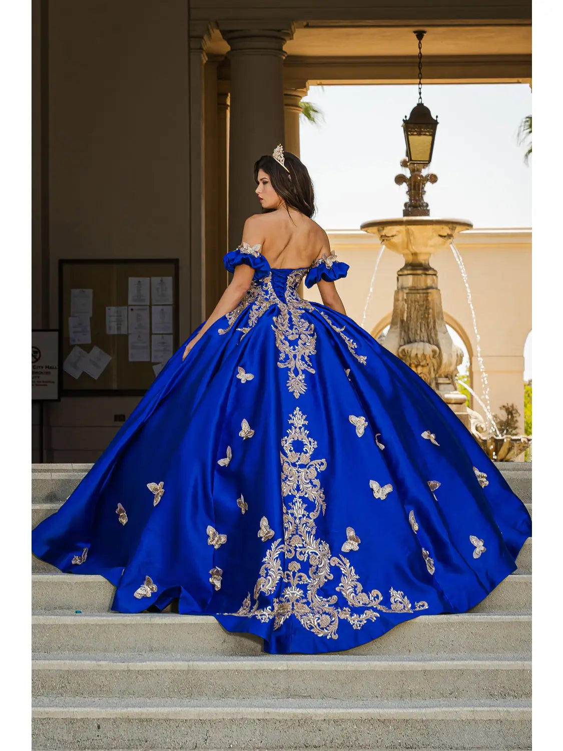Wholesale Gold Butterfly Accented Quince Dress
