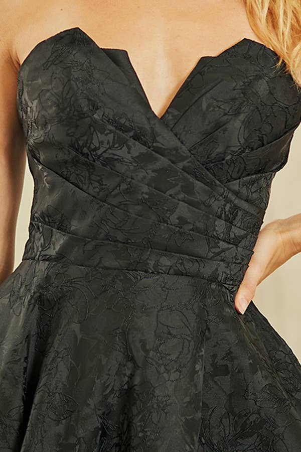 Elegant Strapless Sweetheart A-Line Jacquard Dress for Prom, Evening, Wedding