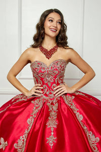 Stunning Royal Blue/Red Quinceañera Ball Gown with Golden Butterfly Accents