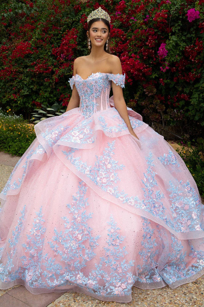 Two Tone Quinceañera Dress  Blush Pink and Sky Blue