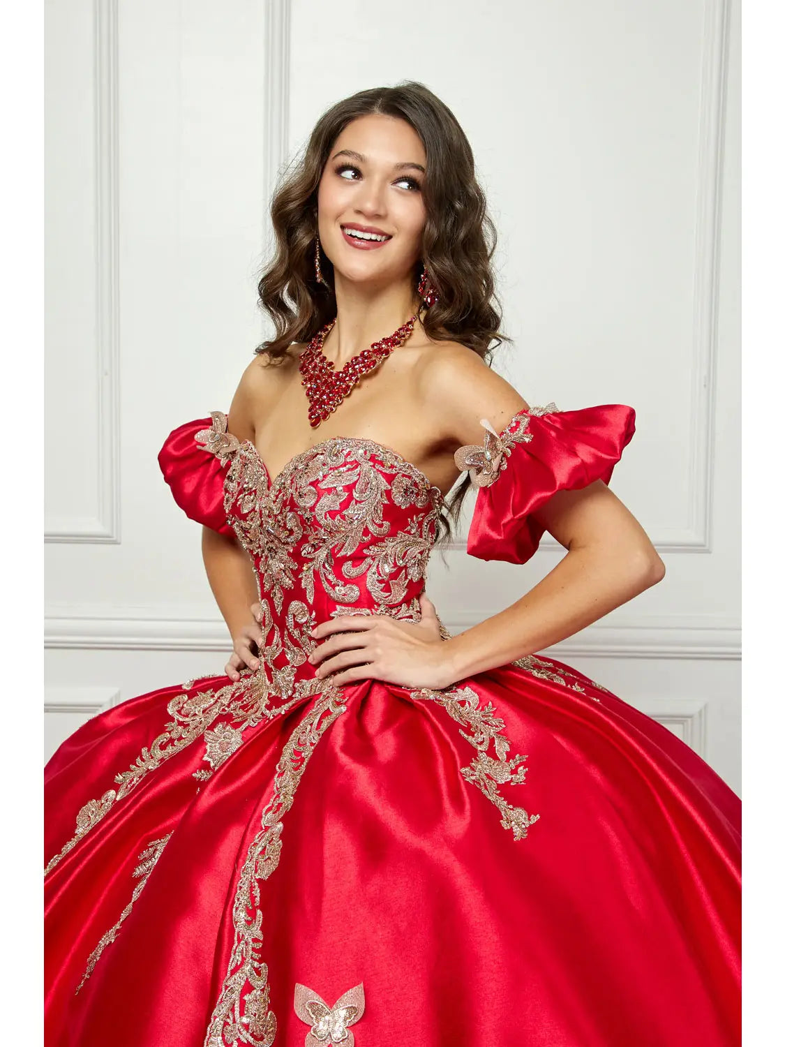 Wholesale Gold Butterfly Accented Quince Dress