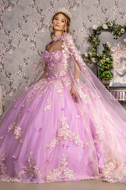 Charming Lilac Strapless Sweetheart Mesh Ball Gown with Sheer Bodice