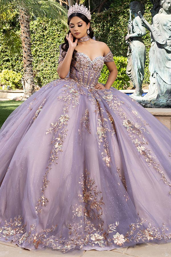 Elegant Off-Shoulder Bow Neckband Quinceanera Ball Gown LK292 for Sweet 16