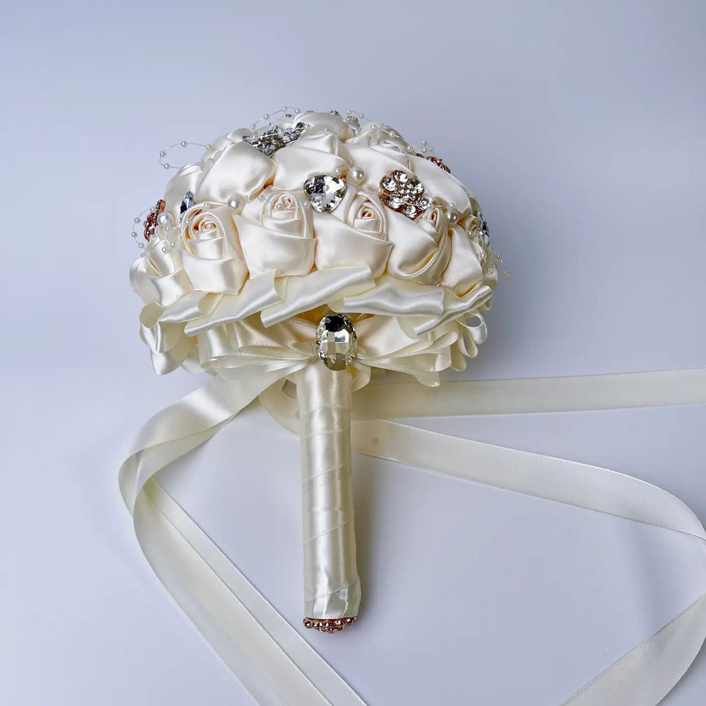 Wholesale Rhinestone / Pearl Bridal Brooch Rose Bouquet for Wedding
