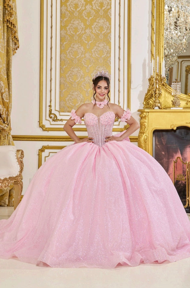 Linda Mariposa Sparkle Princess Dress - Style #5115 - Pink