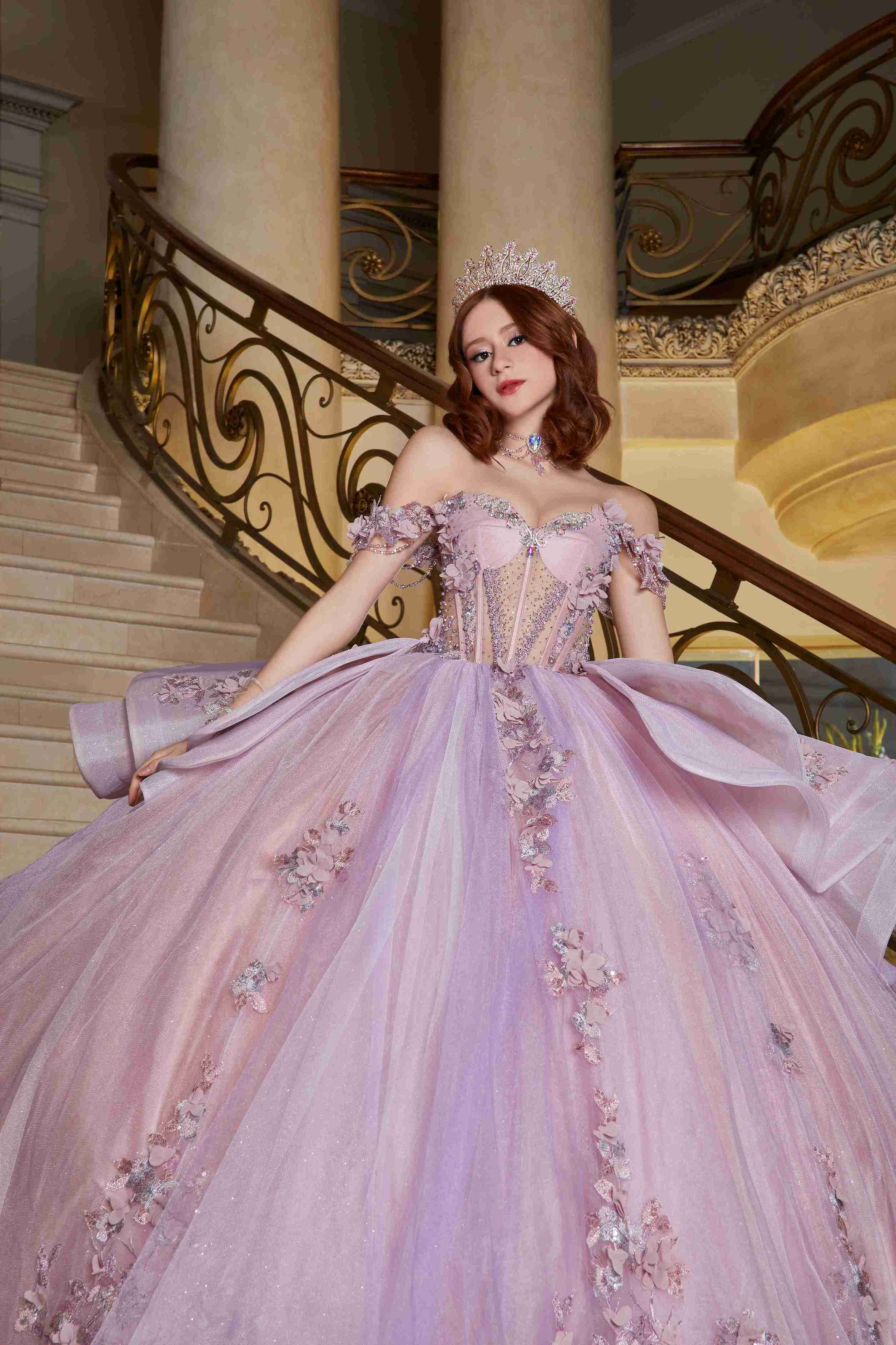 Fairytale Glow Lilac Mexican Quinceañera Dress That Shimmers Like a Dream