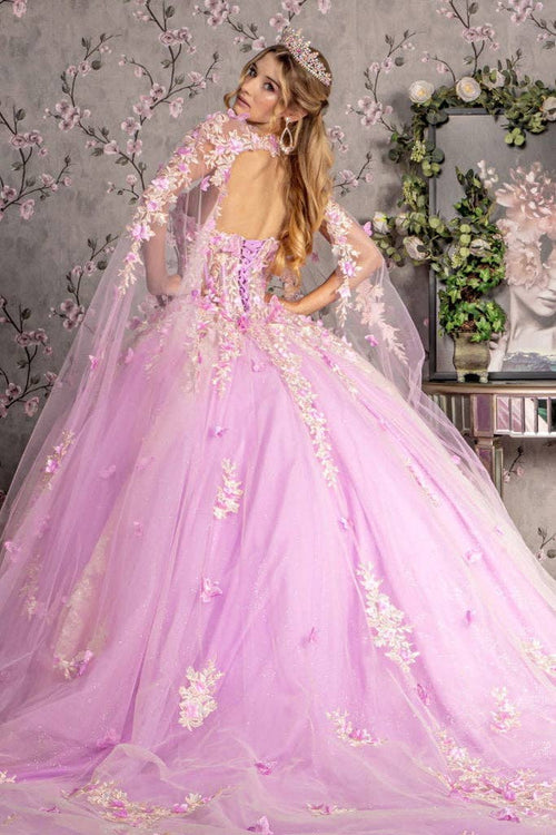 Charming Lilac Strapless Sweetheart Mesh Ball Gown with Sheer Bodice