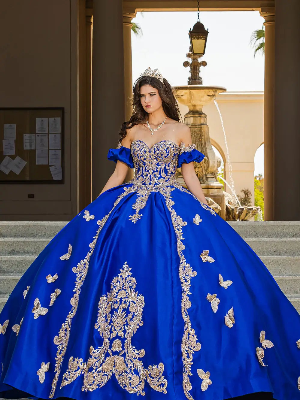 Wholesale Gold Butterfly Accented Quince Dress