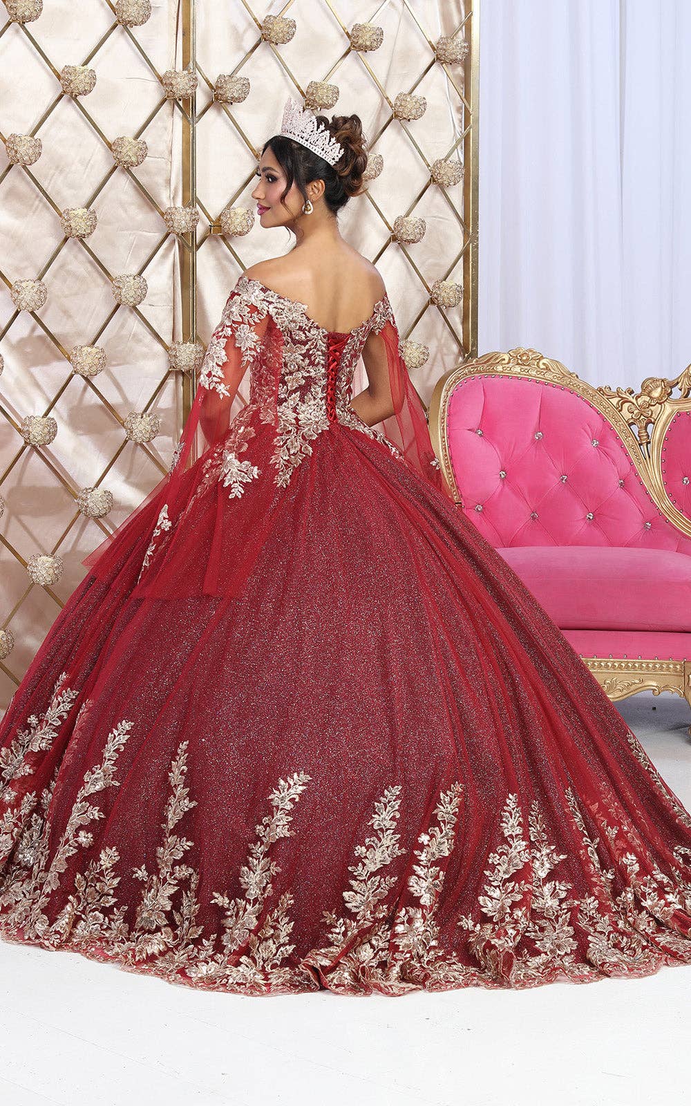 Elegant V-Neck Embroidered Ball Gown for Quinceanera, Prom, Sweet 16
