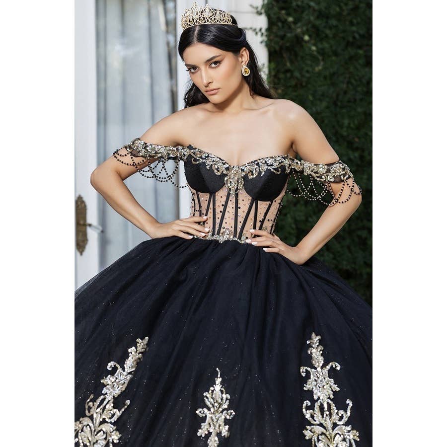 {Black and Gold Quinceañera Dress} - {} at {Linda Mariposa}