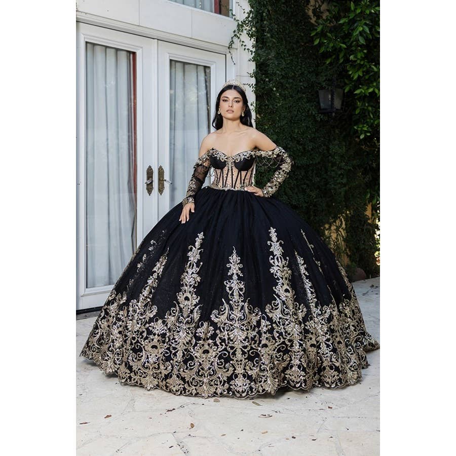 Black and Gold Quinceaera Dress 8 Black and Gold Quinceaera Dress 8