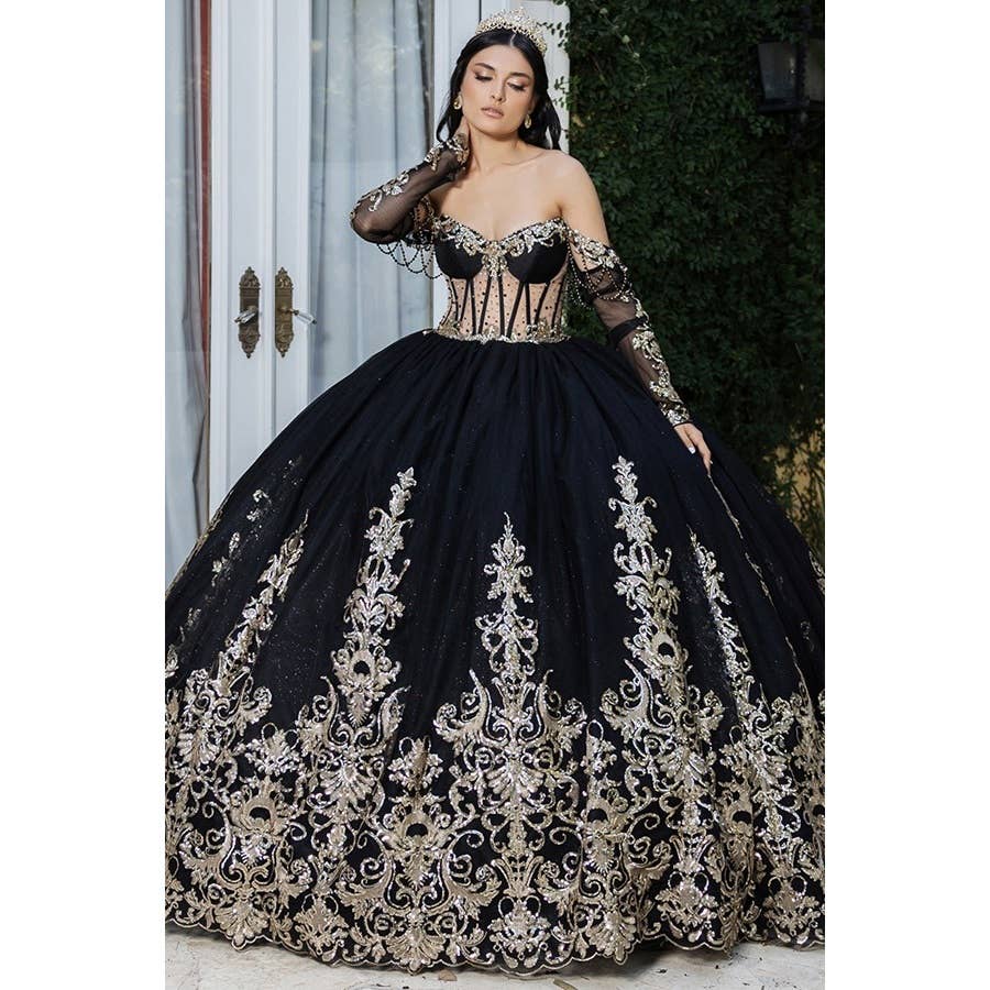 Black and Gold Quinceaera Dress 8 Black and Gold Quinceaera Dress 8