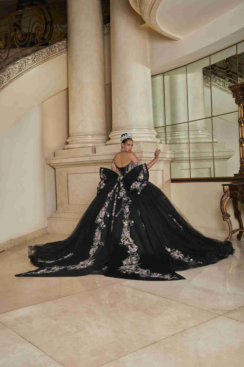 {Black Elegance Perfect Dress 15 Quinceañera Ball Gown That Turns Every Head} - {} at {Linda Mariposa}