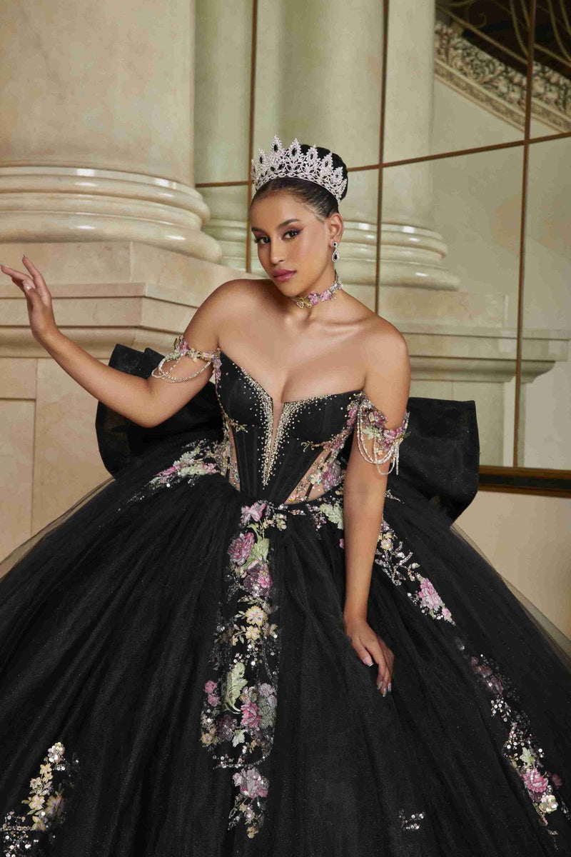 {Black Elegance Perfect Dress 15 Quinceañera Ball Gown That Turns Every Head} - {} at {Linda Mariposa}