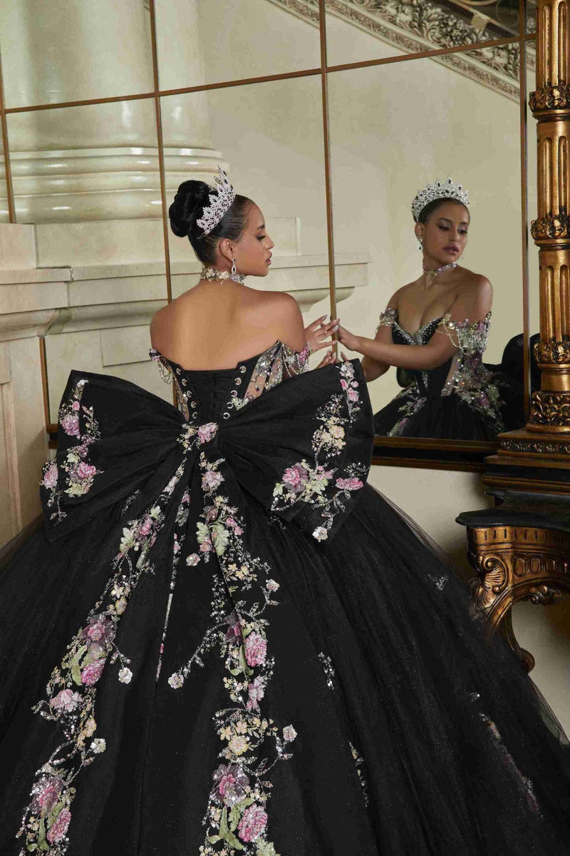 {Black Elegance Perfect Dress 15 Quinceañera Ball Gown That Turns Every Head} - {} at {Linda Mariposa}