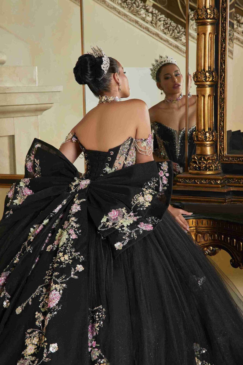 {Black Elegance Perfect Dress 15 Quinceañera Ball Gown That Turns Every Head} - {} at {Linda Mariposa}