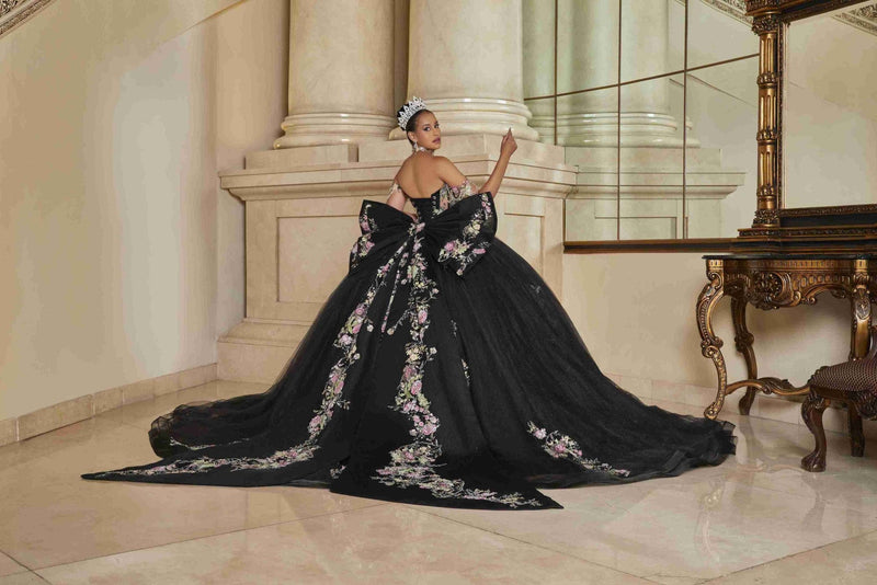 {Black Elegance Perfect Dress 15 Quinceañera Ball Gown That Turns Every Head} - {} at {Linda Mariposa}