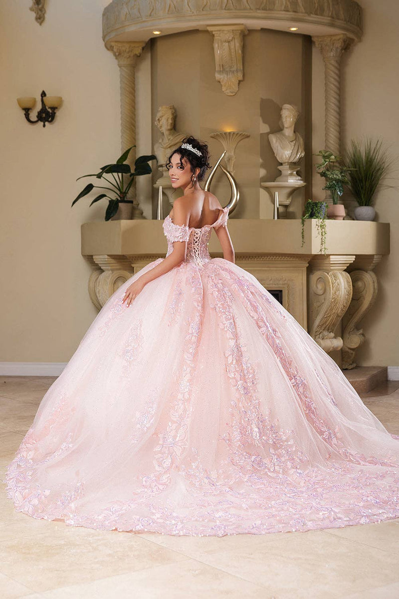 Off-Shoulder Mexican Quinceaera Gown Elegant Sweetheart Silhouette Blush / 8 Off-Shoulder Mexican Quinceaera Gown Elegant Sweetheart Silhouette Blush / 8