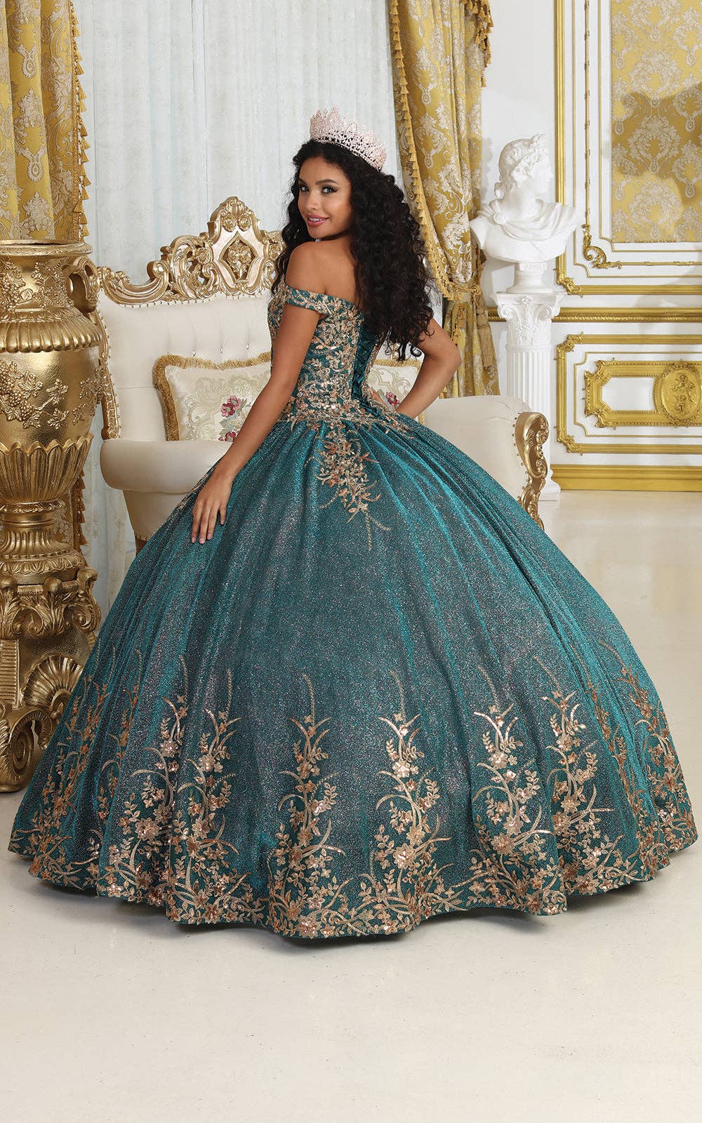 Elegant Off-Shoulder Floral Embroidered Quinceanera Ball Gown for Special Occasions