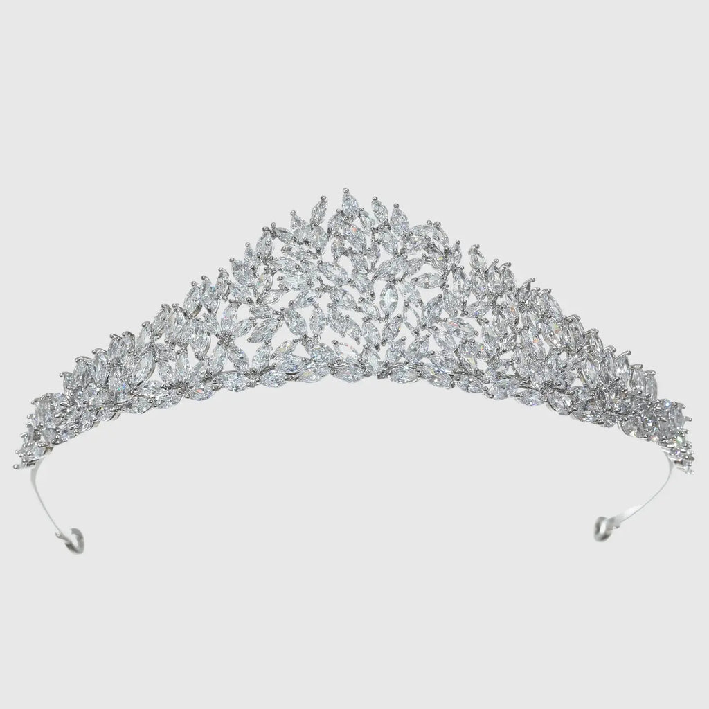 Wholesale Cubic Zirconium CZ Crystals Platinum Plated Tiara Crown CR282
