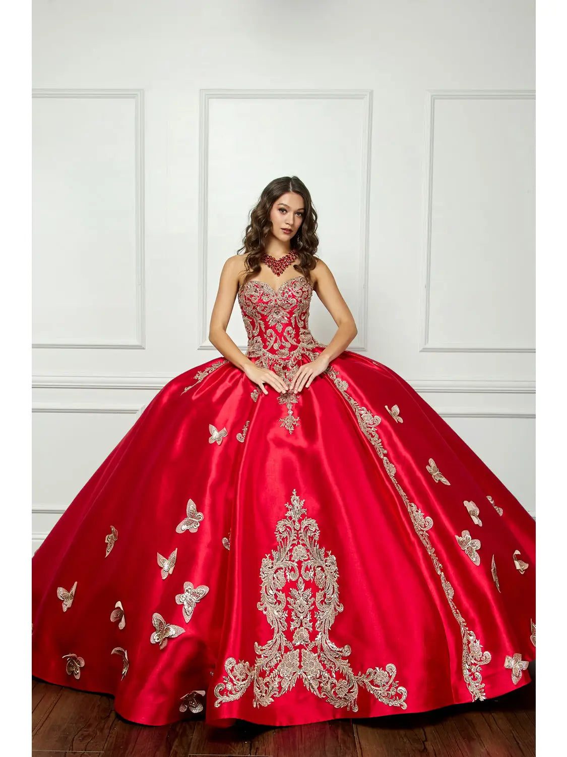 Wholesale Gold Butterfly Accented Quince Dress