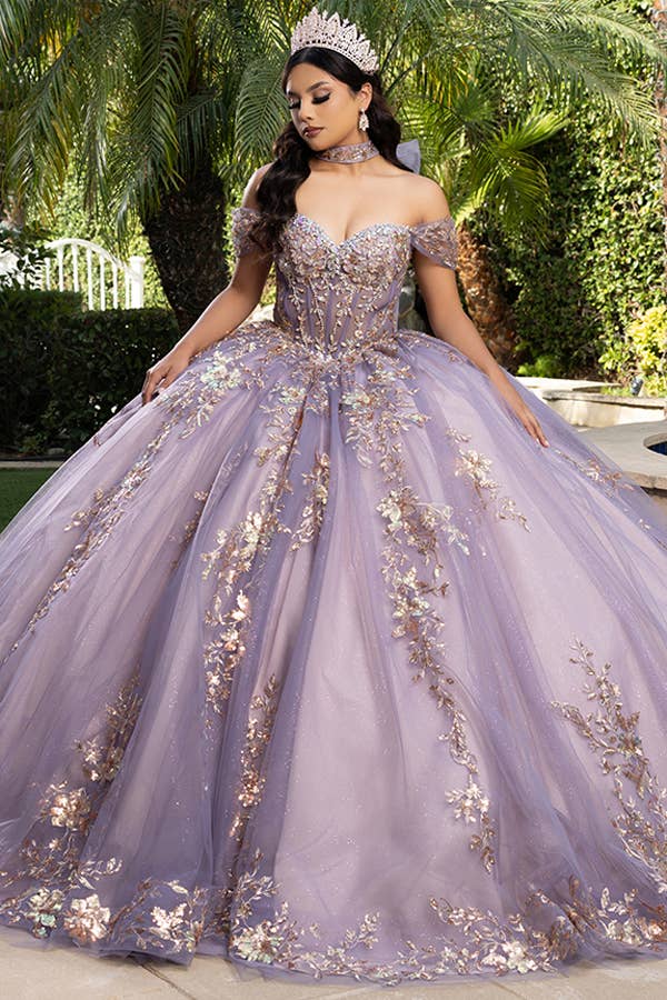 Elegant Off-Shoulder Bow Neckband Quinceanera Ball Gown LK292 for Sweet 16