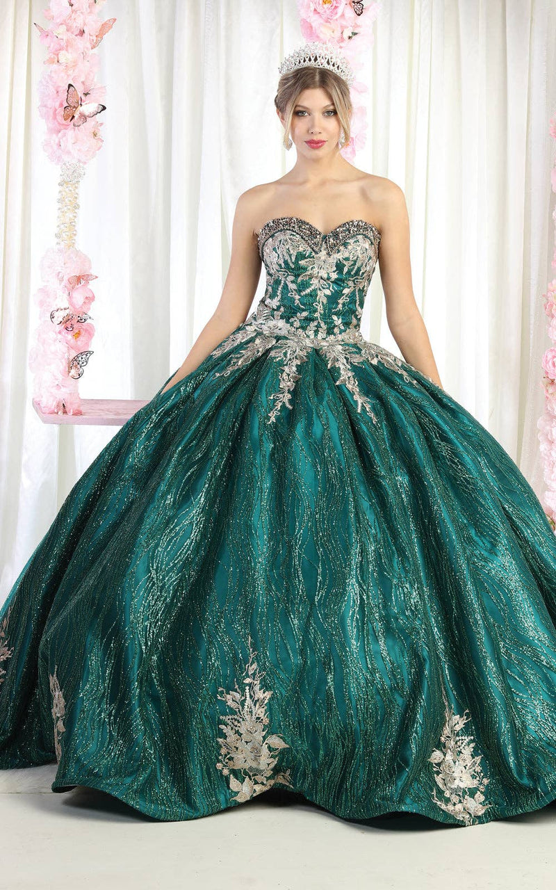 {Elegant Embroidered Strapless Corset Quinceanera Ball Gown for Prom} - {} at {Linda Mariposa}