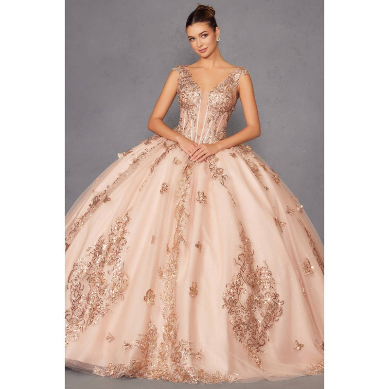 {Elegant Rose Gold Quinceañera Dresses} - {} at {Linda Mariposa}