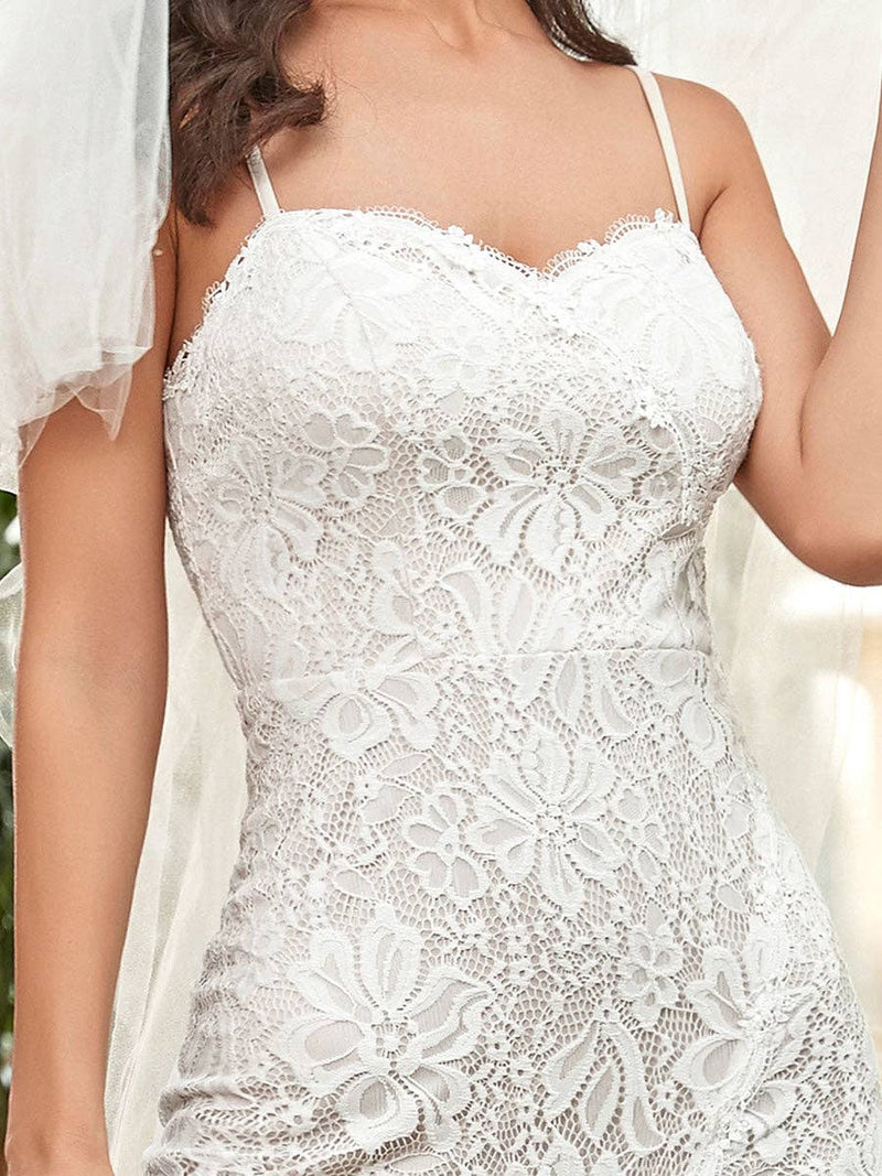 {Elegant Sweetheart Neck Sleeveless Fishtail Wedding Dress - Cream Bridal Gown} - {} at {Linda Mariposa}