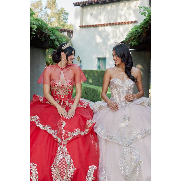 Long Ball Gown Quinceniera Dress Juliet JT1511H - Champagne / 6 Long Ball Gown Quinceniera Dress Juliet JT1511H - Champagne / 6