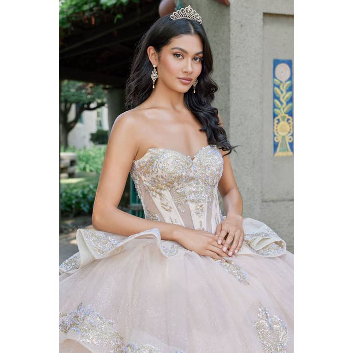 {Exquisite Gold Quinceanera Dress} - {} at {Linda Mariposa}