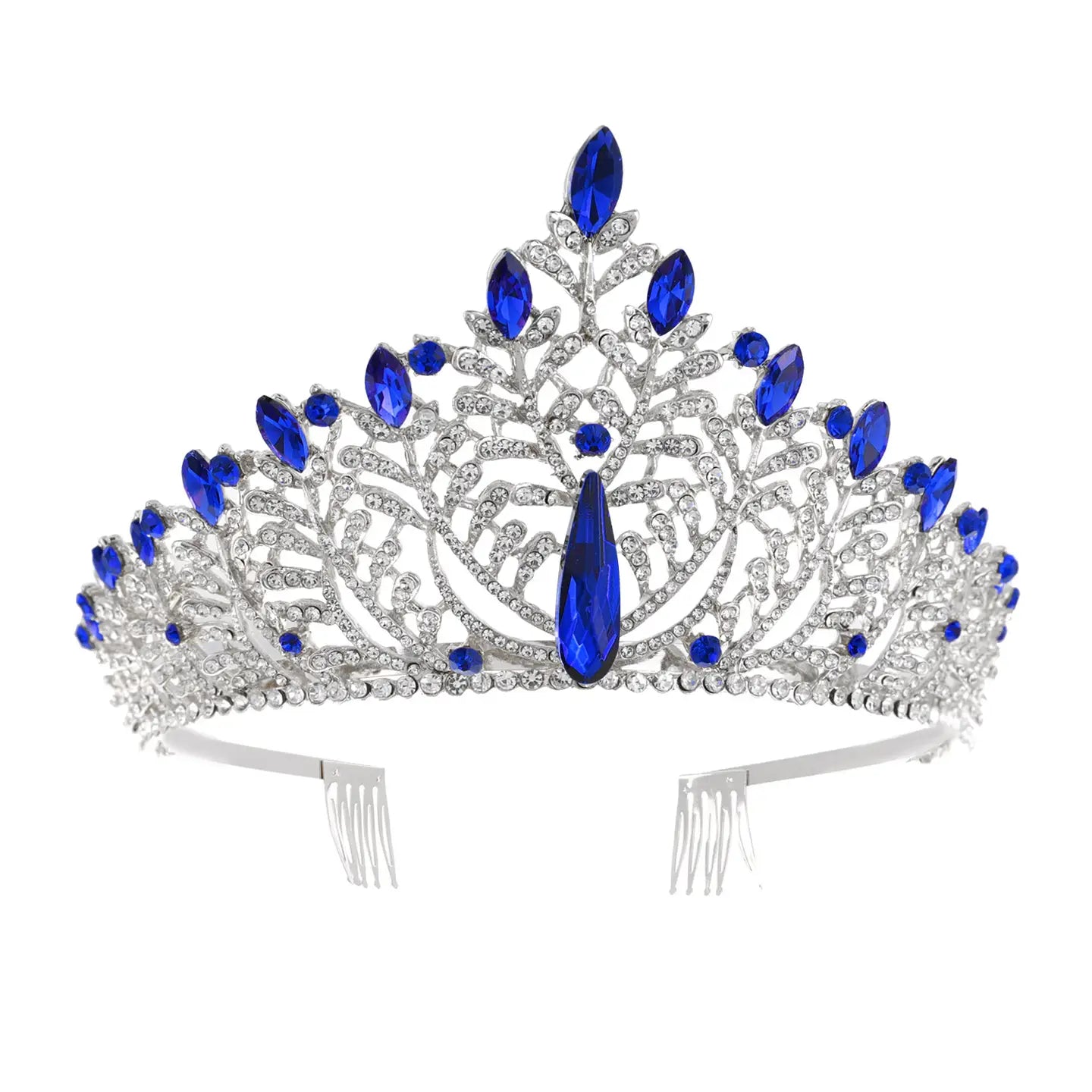 Wholesale Rhinestone Embellished Leaves Crown Tiara