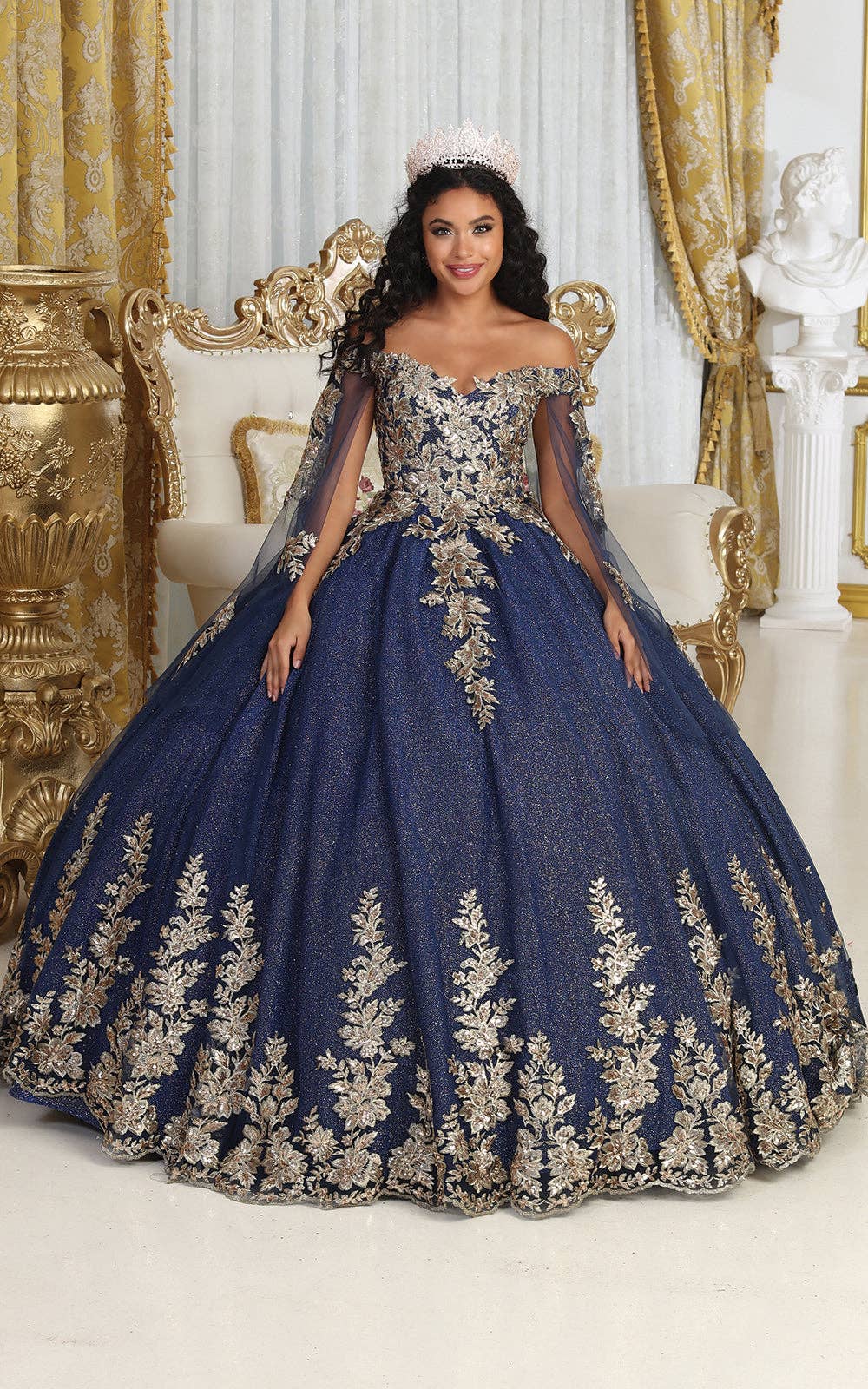 Elegant V-Neck Embroidered Ball Gown for Quinceanera, Prom, Sweet 16
