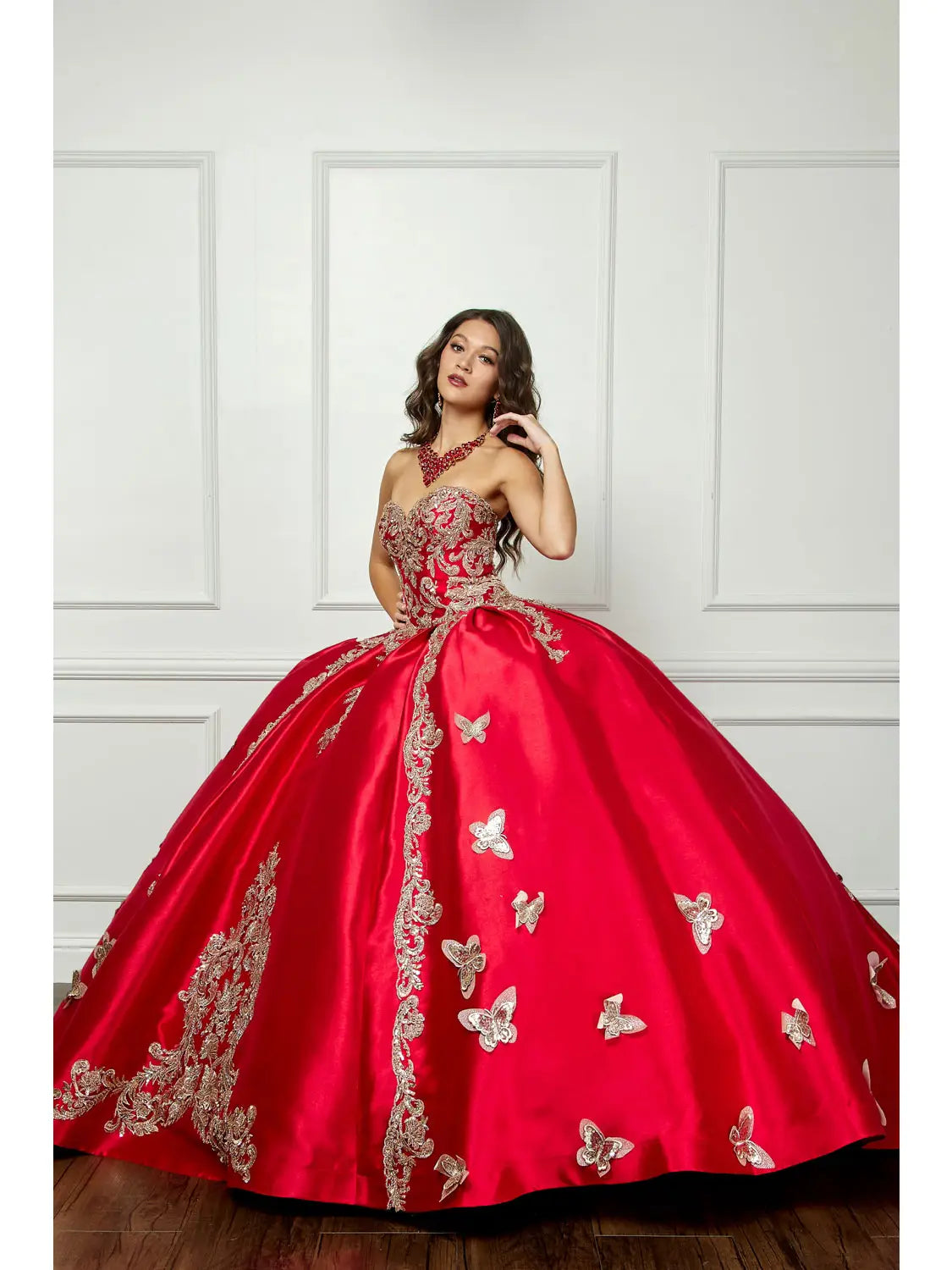 Wholesale Gold Butterfly Accented Quince Dress