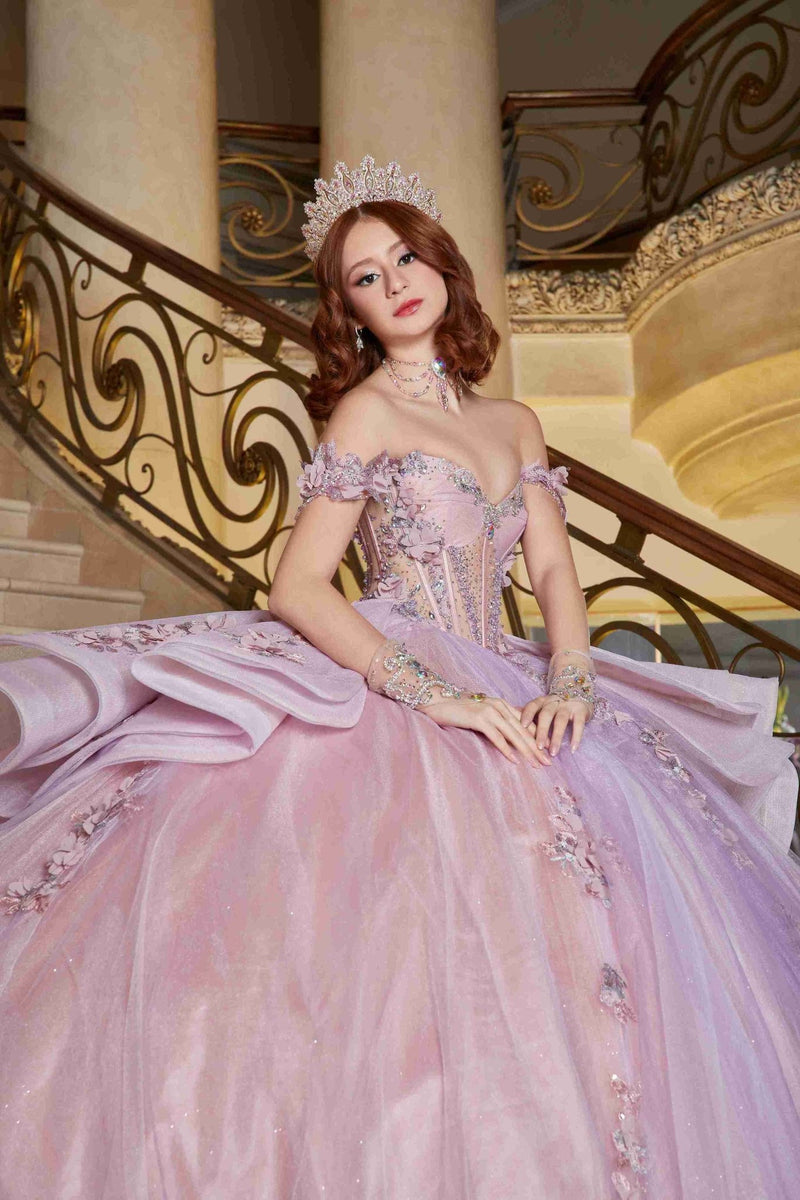 {Fairytale Glow Lilac Mexican Quinceañera Dress That Shimmers Like a Dream} - {} at {Linda Mariposa}