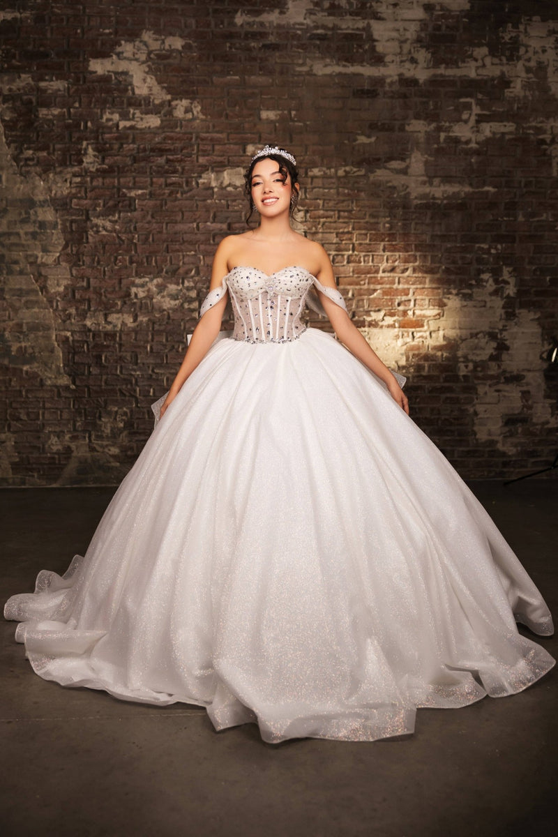 {Glitter Tulle Quinceanera Dress} - {} at {Linda Mariposa}