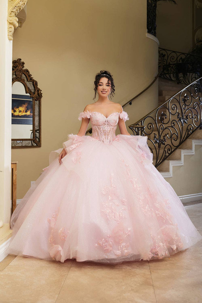 {Glitter Tulle Quinceanera Dress} - {} at {Linda Mariposa}